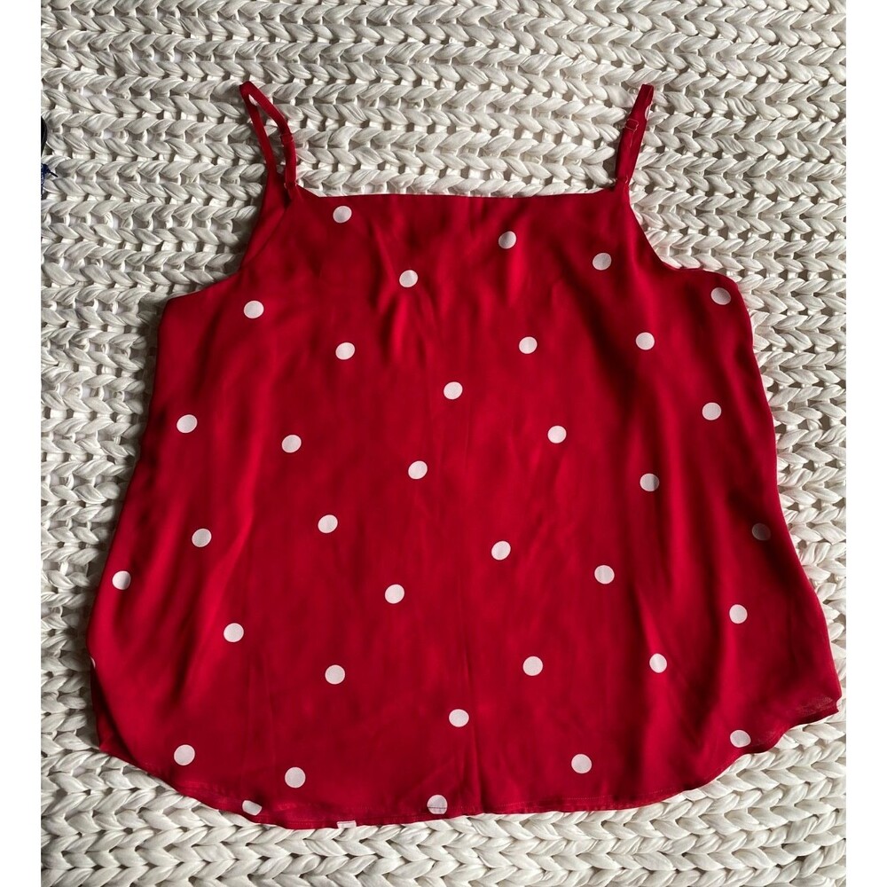 Loft PLUS Red Polka Dot Chiffon V-Neck Camisole Tank Top. Size 20. NEW WITH TAGS - Picture 7 of 7